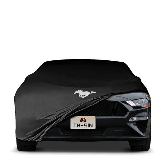 Indoor Autoabdeckung für Ford Mustang 7 (ab 2023) mit Logo – maßgeschneidert & atmungsaktiv