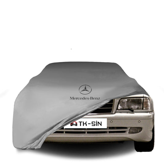 Indoor Autoabdeckung für Mercedes-Benz C-Klasse W202 Limousine (1993–2000) mit Logo – atmungsaktiv & maßgeschneidert