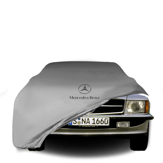 Indoor Autoabdeckung für Mercedes SLC C107 (1971–1981) mit Logo – maßgeschneidert & atmungsaktiv
