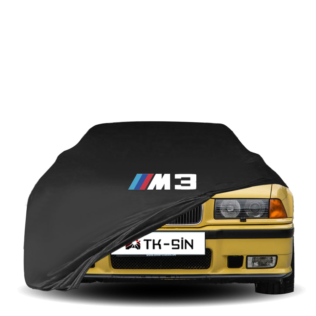 Indoor Autoabdeckung für BMW M3 – 3er Limousine E36 (1992–1998) mit Logo – atmungsaktiv & maßgeschneidert