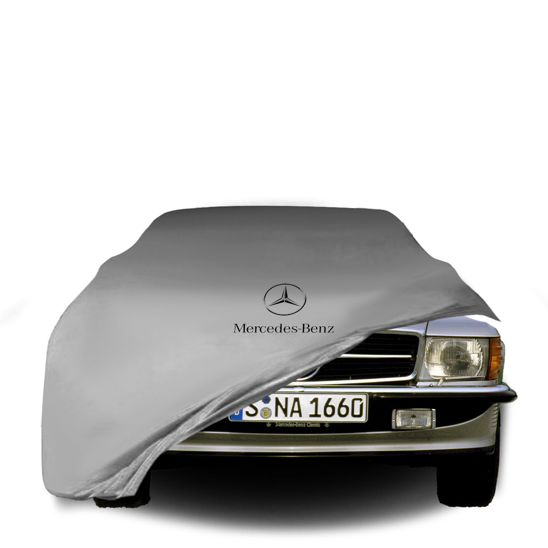Indoor Autoabdeckung für Mercedes SLC C107 (1971–1981) mit Logo – maßgeschneidert & atmungsaktiv

